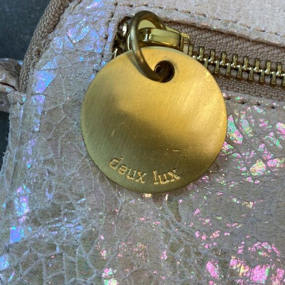 Deux Lux wristlet coin purse clutch gold flower - Picture 4 of 8